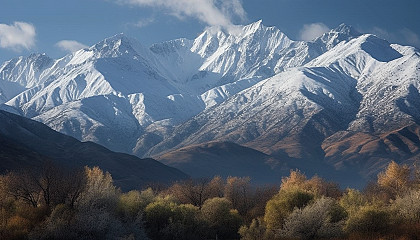 Majestic, snow-capped mountains with breathtaking vistas.