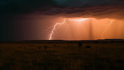 Weather phenomena like lightning storms, tornadoes, or dense fog, displaying the power of nature.