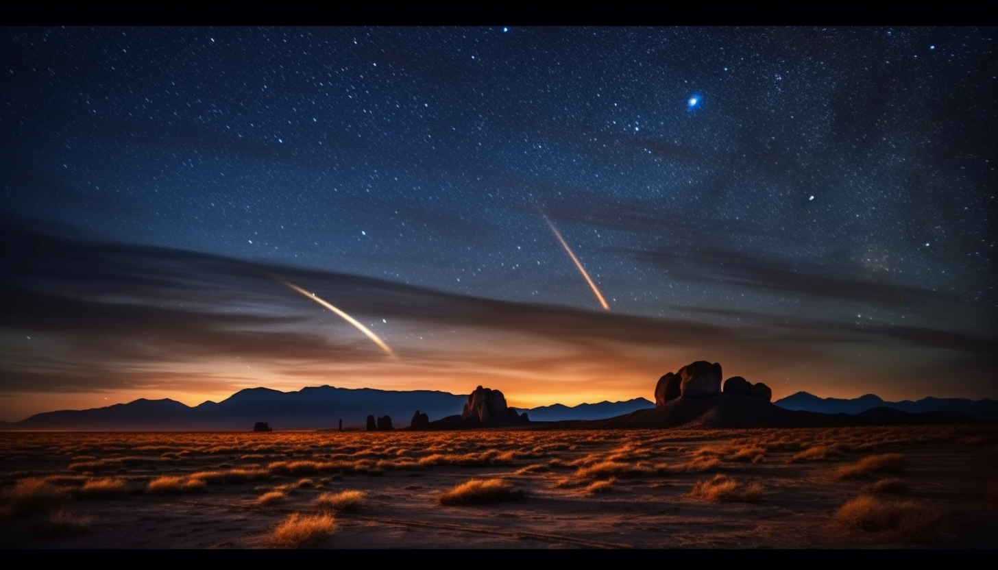 Stars illuminating a tranquil night in the desert.