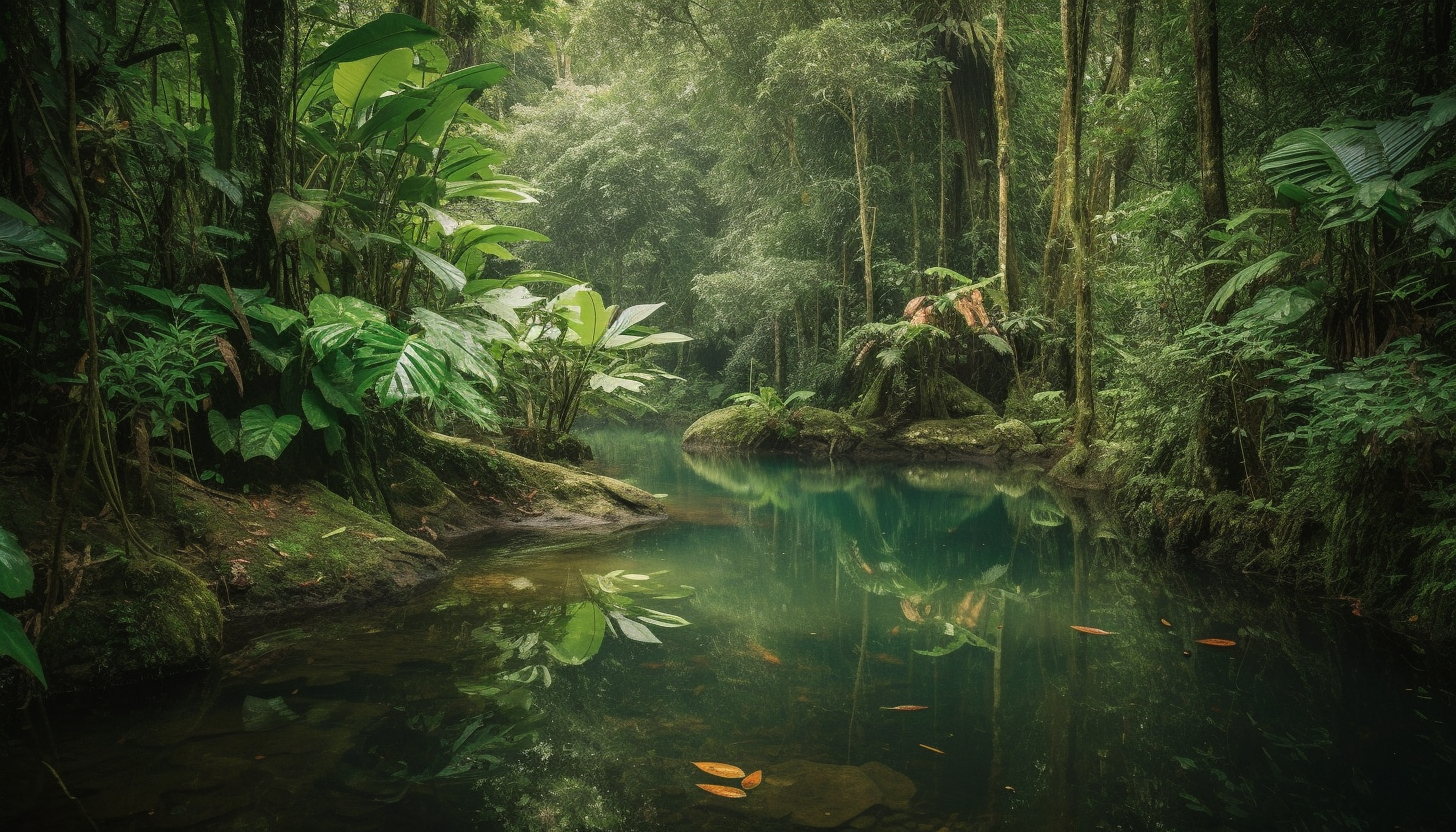 Tropical rainforests teeming with exotic plants, colorful birds, and hidden waterways.