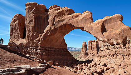 Striking rock arches formed by centuries of erosion.