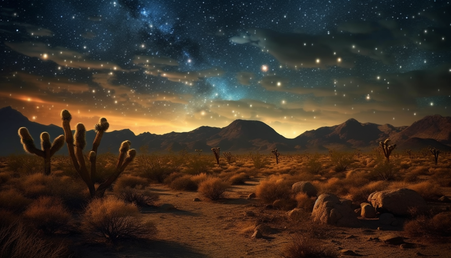 Stars illuminating a tranquil night in the desert.