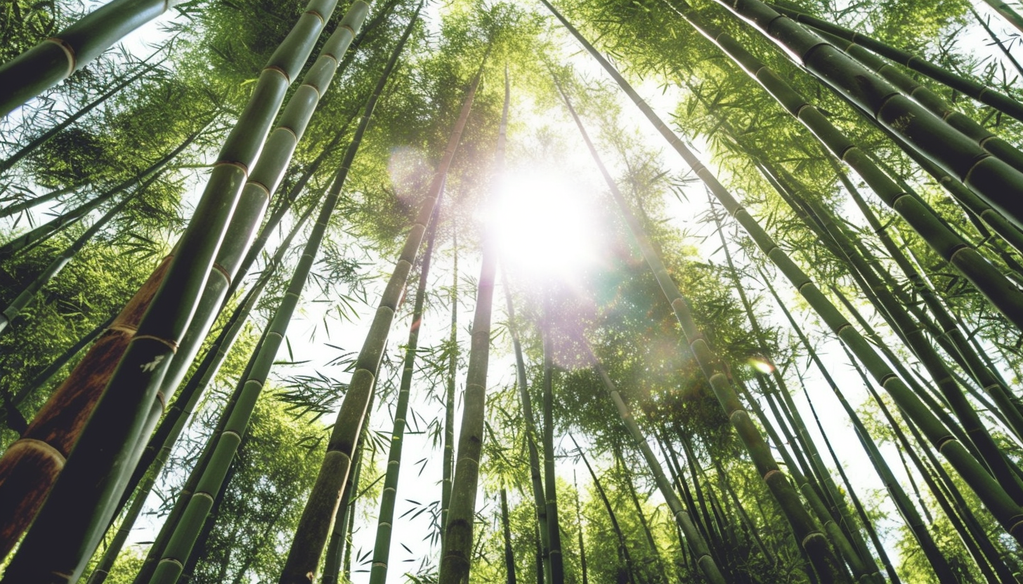 A grove of bamboo towering towards the sky.