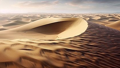 A tidal wave of sand being shaped by desert winds.