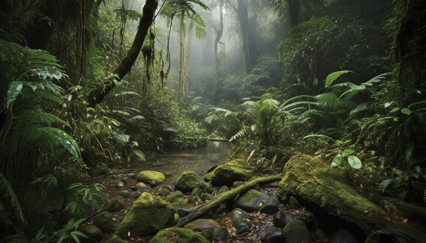 Rainforests teeming with diverse plant life and a symphony of sounds from unseen creatures.