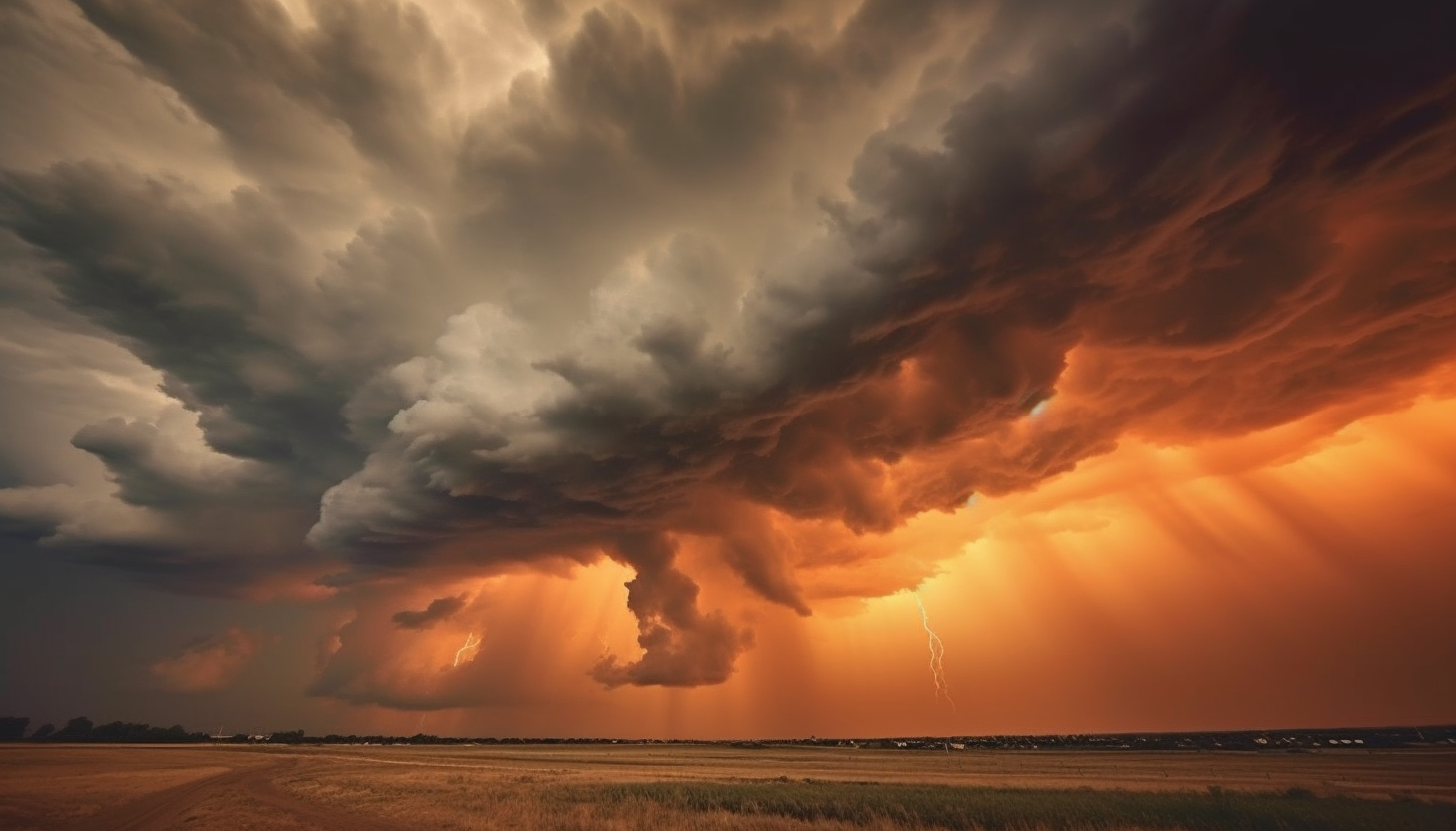 Dramatic cloud formations in the sky before a storm.