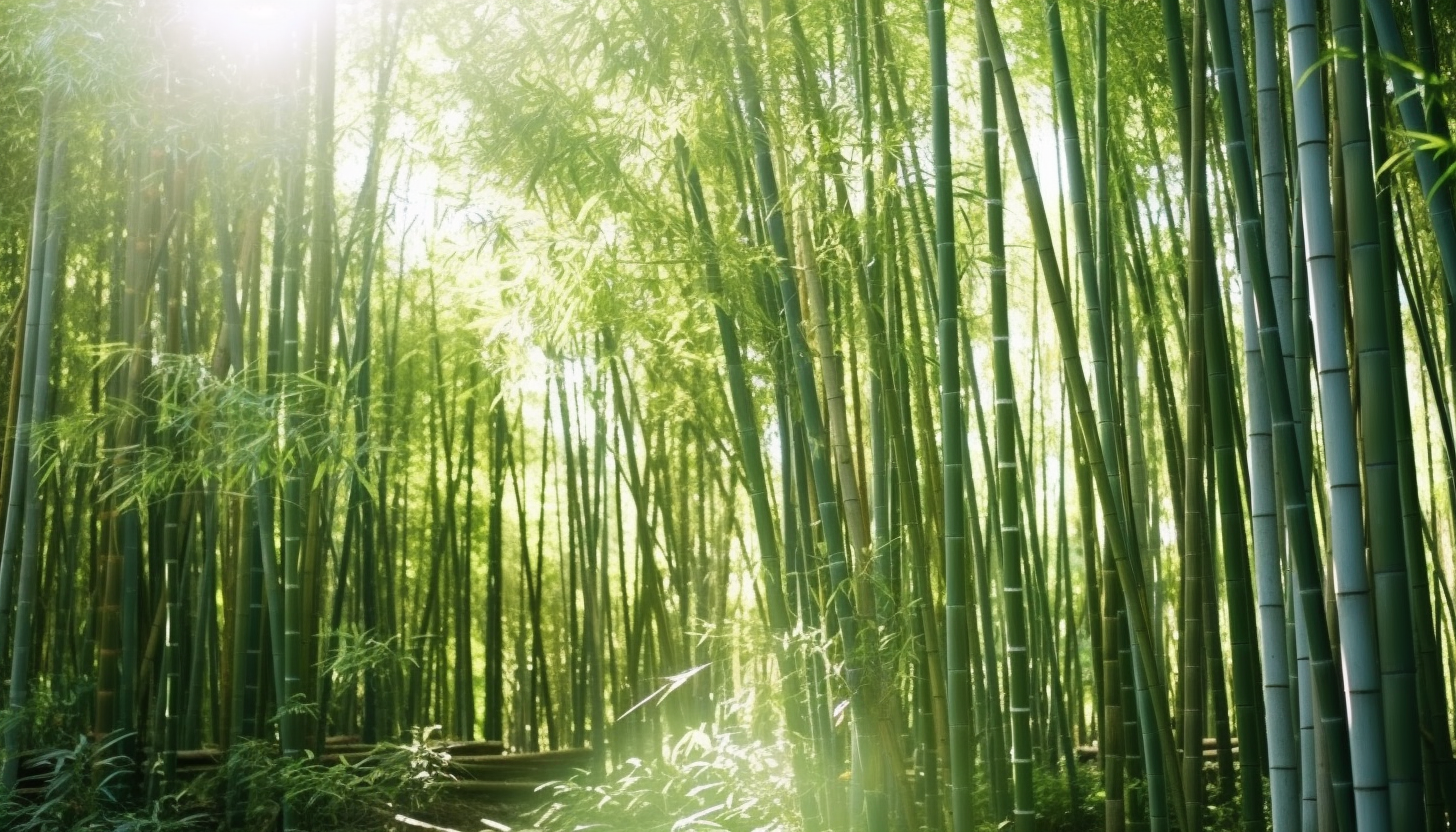 A dense bamboo forest swaying in the breeze.