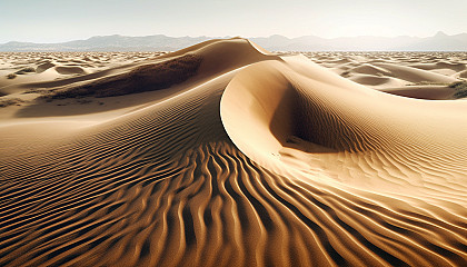 A tidal wave of sand being shaped by desert winds.