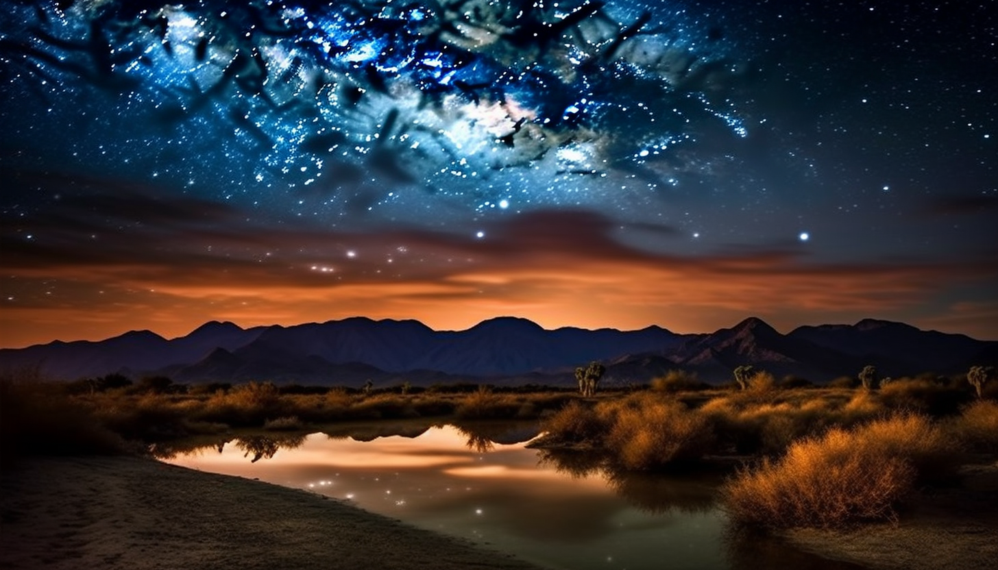 Stars illuminating a tranquil night in the desert.