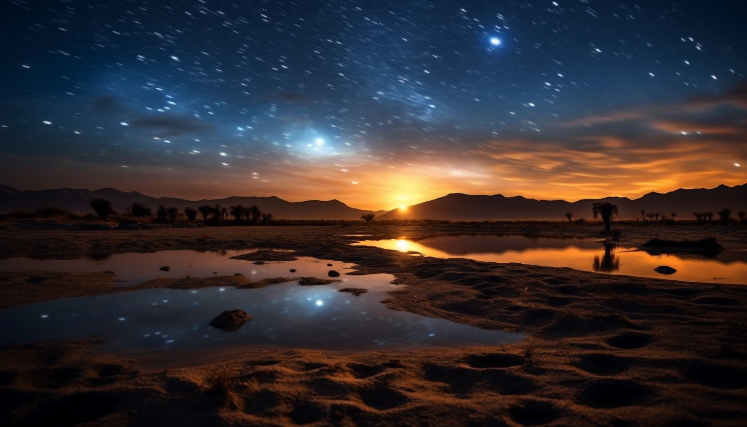 Stars illuminating a tranquil night in the desert.