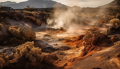 Volcanic landscapes with lava flows, geysers, and unique geological features.