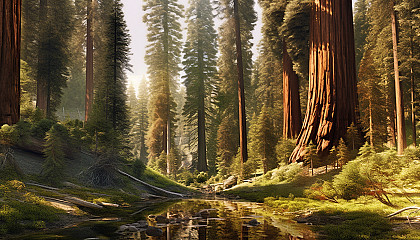 A secluded grove of towering sequoias.