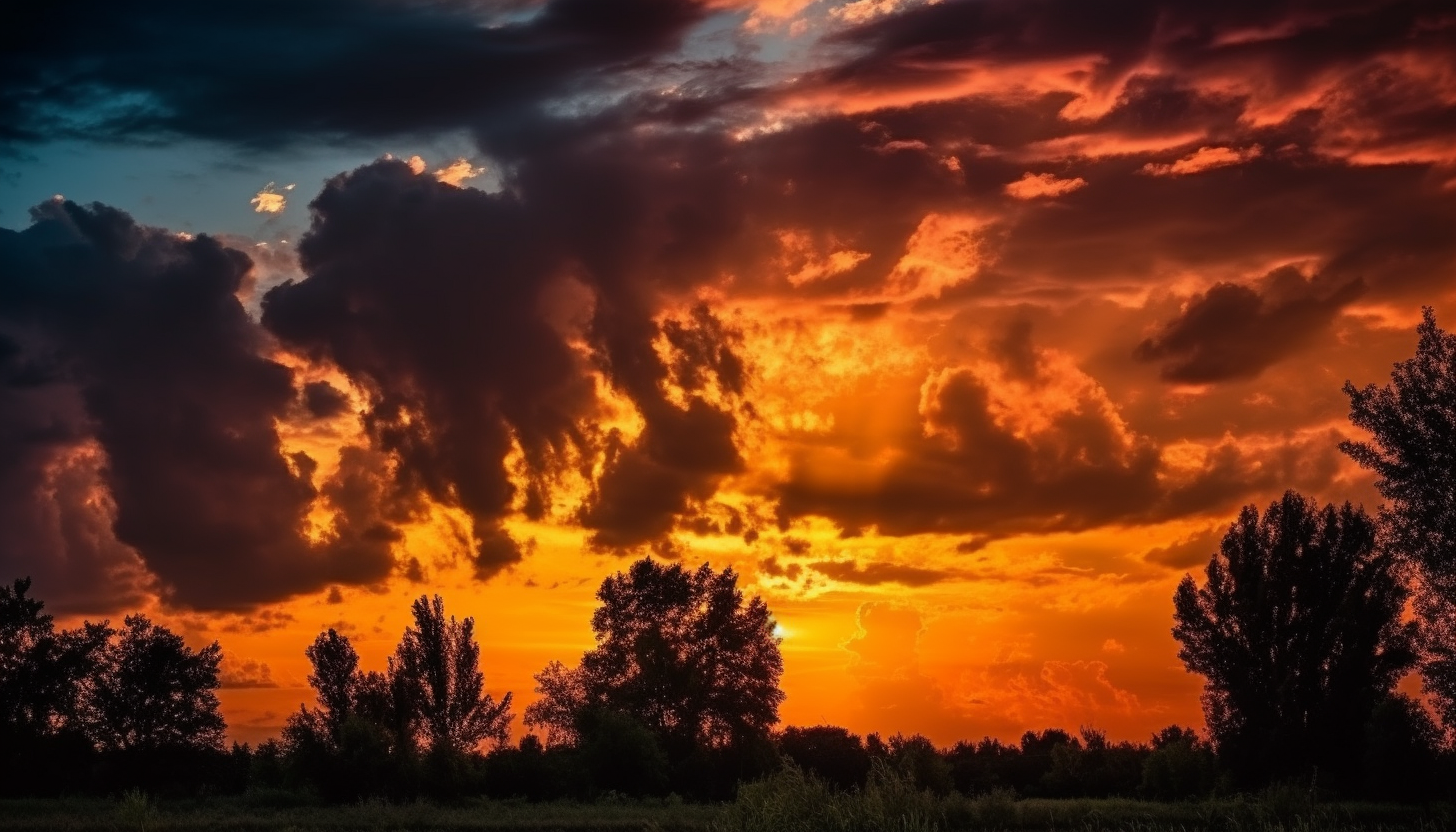 Sunsets or sunrises illuminating dramatic cloud formations and colorful skies.