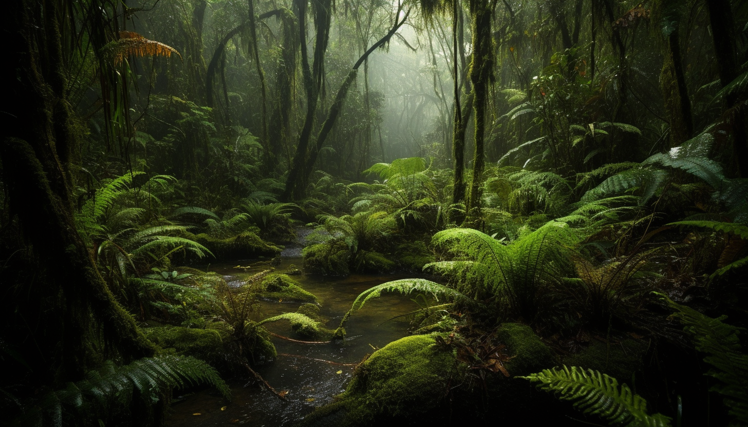 Rainforests teeming with diverse plant life and a symphony of sounds from unseen creatures.