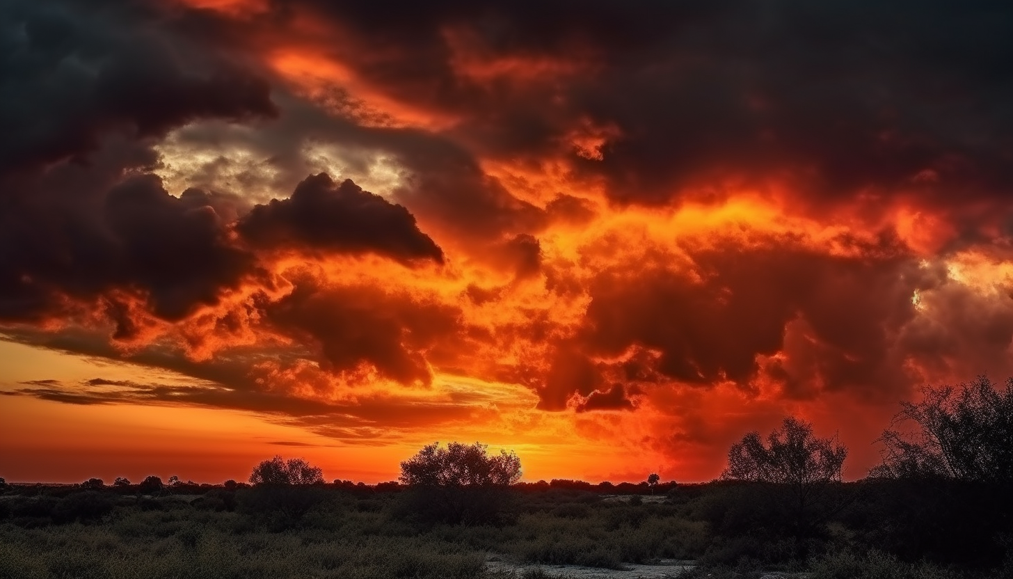 Sunsets or sunrises illuminating dramatic cloud formations and colorful skies.