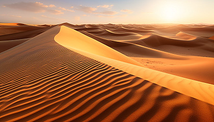 Ripples of sand in a vast, seemingly endless desert.