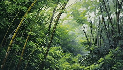 A dense bamboo forest rustling in the wind.