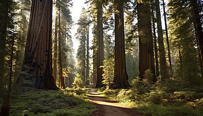 A secluded grove of towering sequoias.