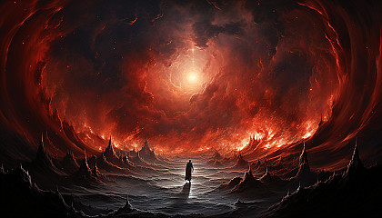 The fiery birth of a star in a cosmic nursery.