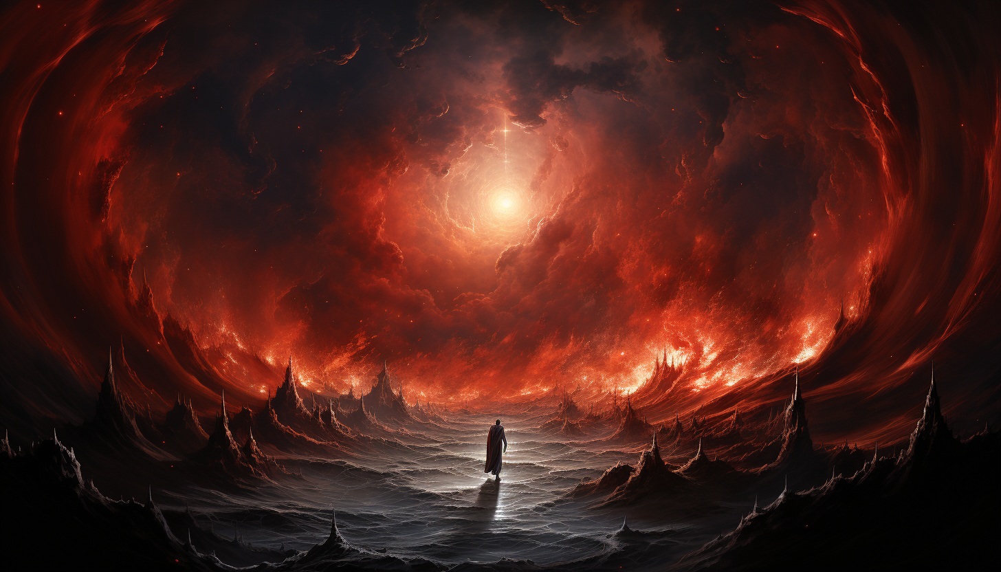 The fiery birth of a star in a cosmic nursery.
