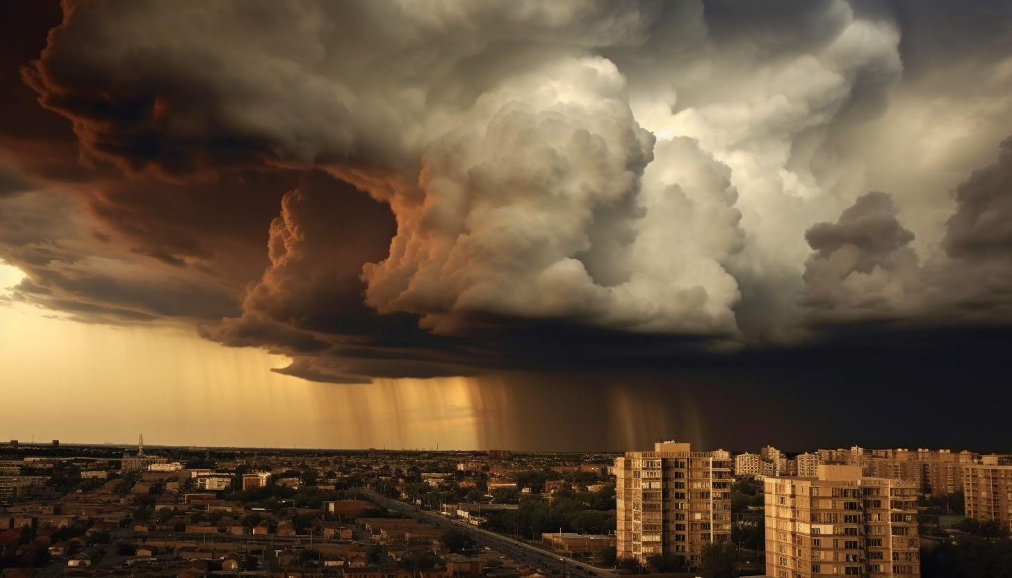 Dramatic cloud formations building up before a storm.