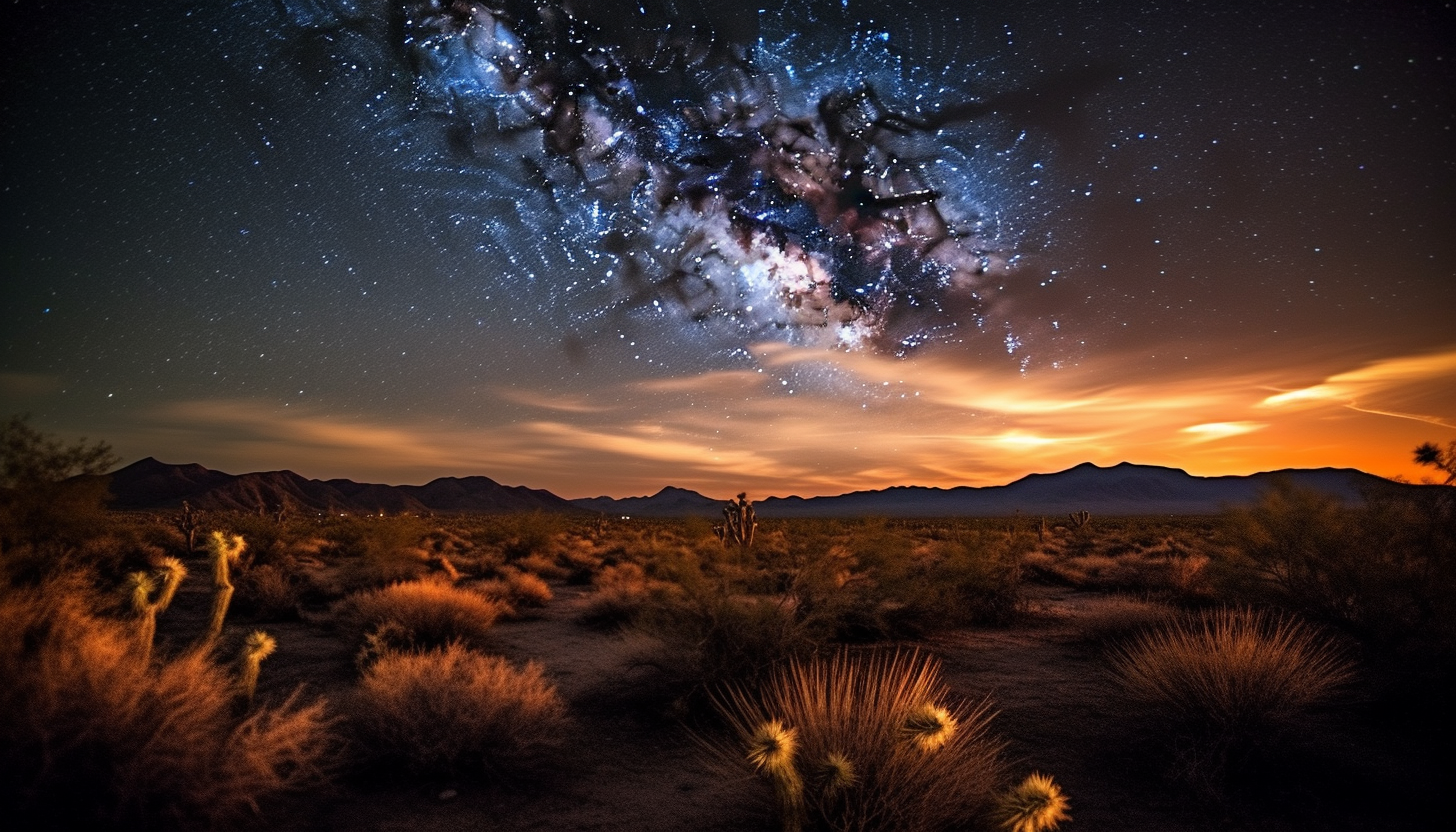 Stars illuminating a tranquil night in the desert.