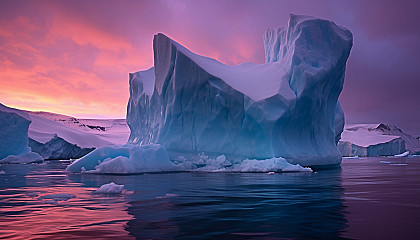 Majestic icebergs drifting in polar seas.