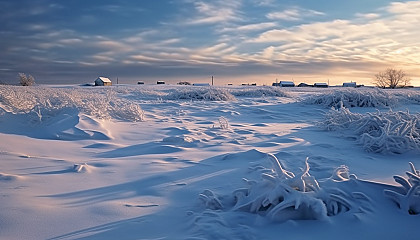 The transformation of a landscape under a blanket of fresh snow.