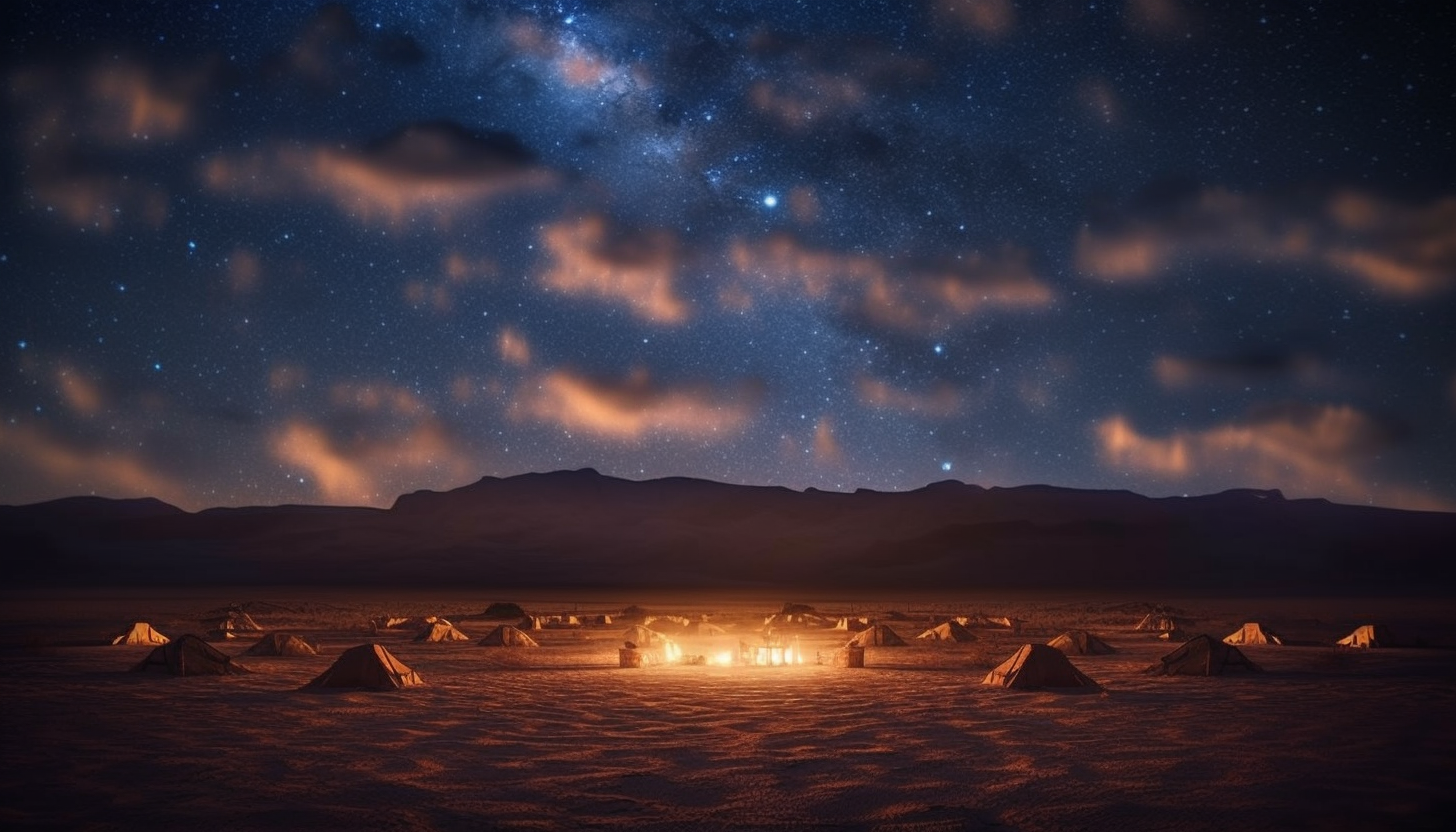 Stars illuminating a tranquil night in the desert.