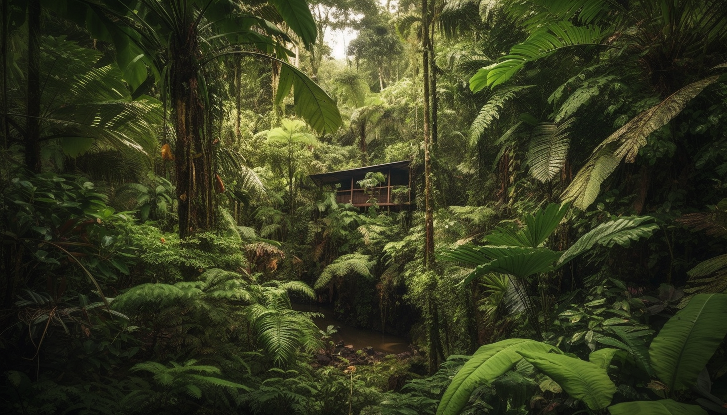 Lush, tropical rainforests with towering trees and exotic flora.