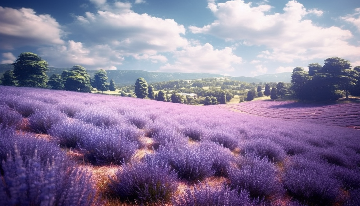 Fields of lavender swaying gently in the breeze.