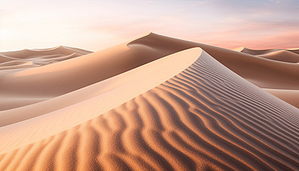 Ripples of sand in a vast, seemingly endless desert.