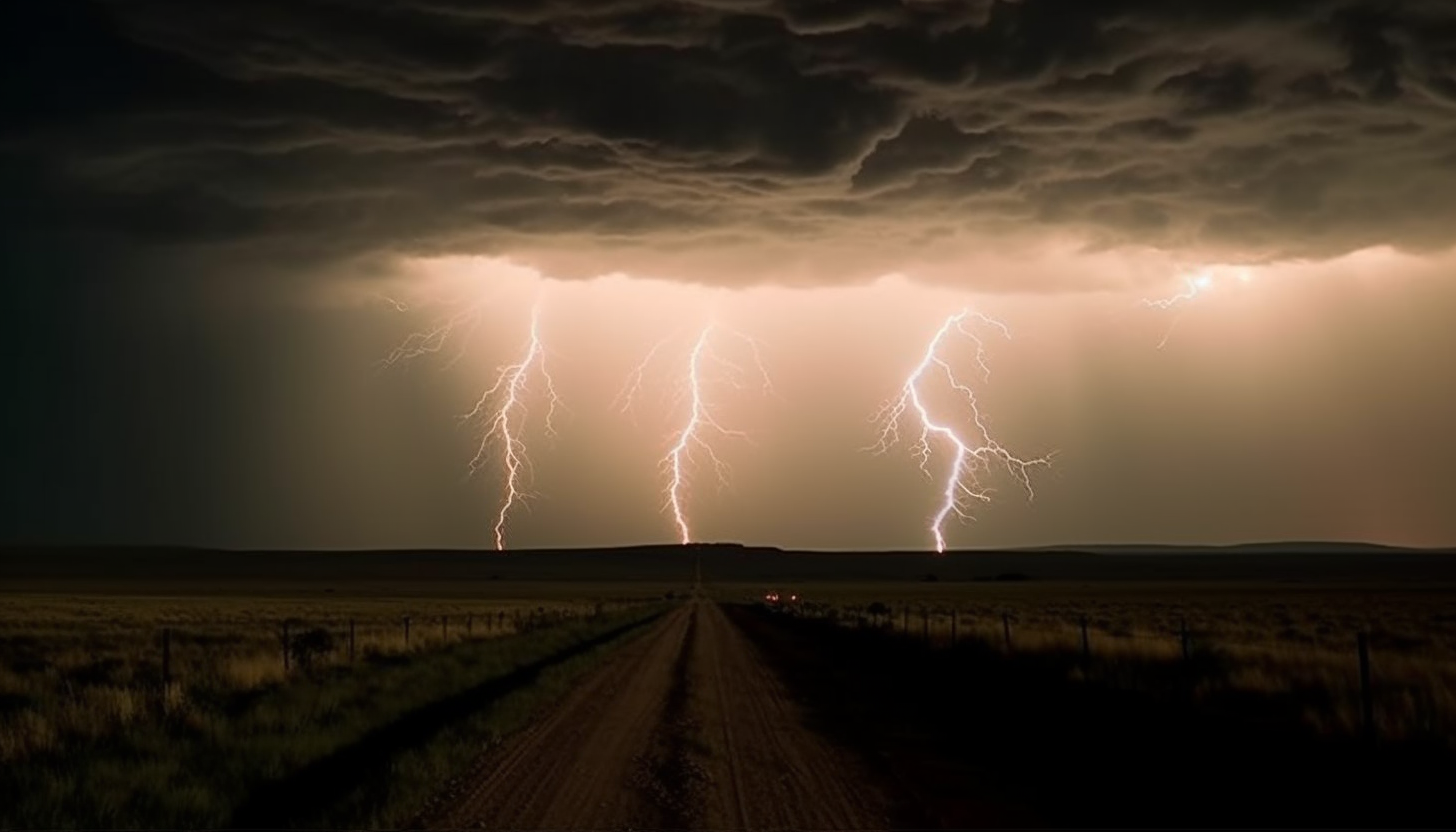 Weather phenomena such as tornadoes, lightning storms, or foggy landscapes.