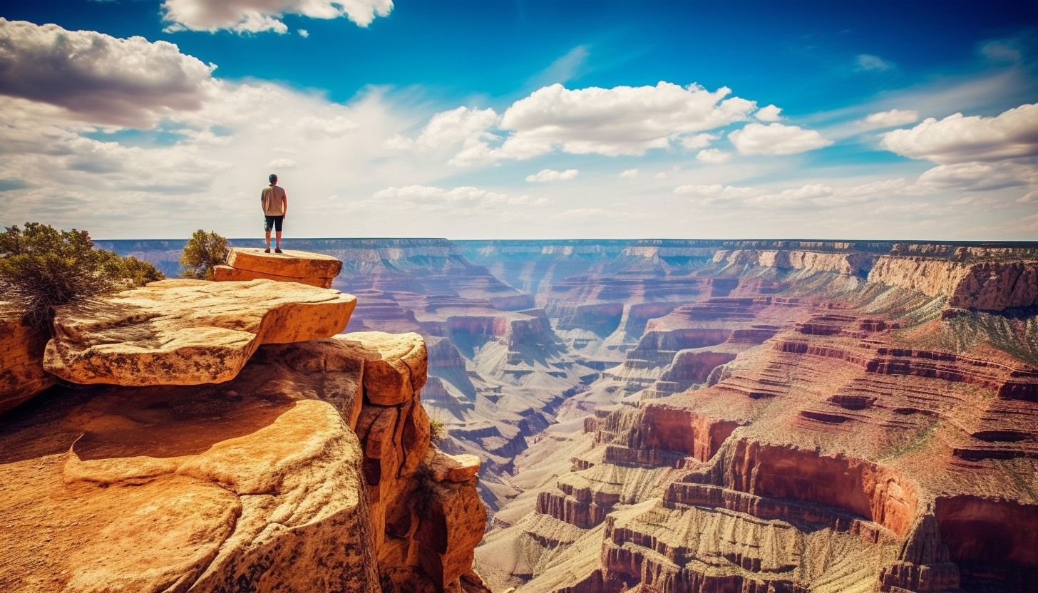 Breathtaking view from the edge of a grand canyon.