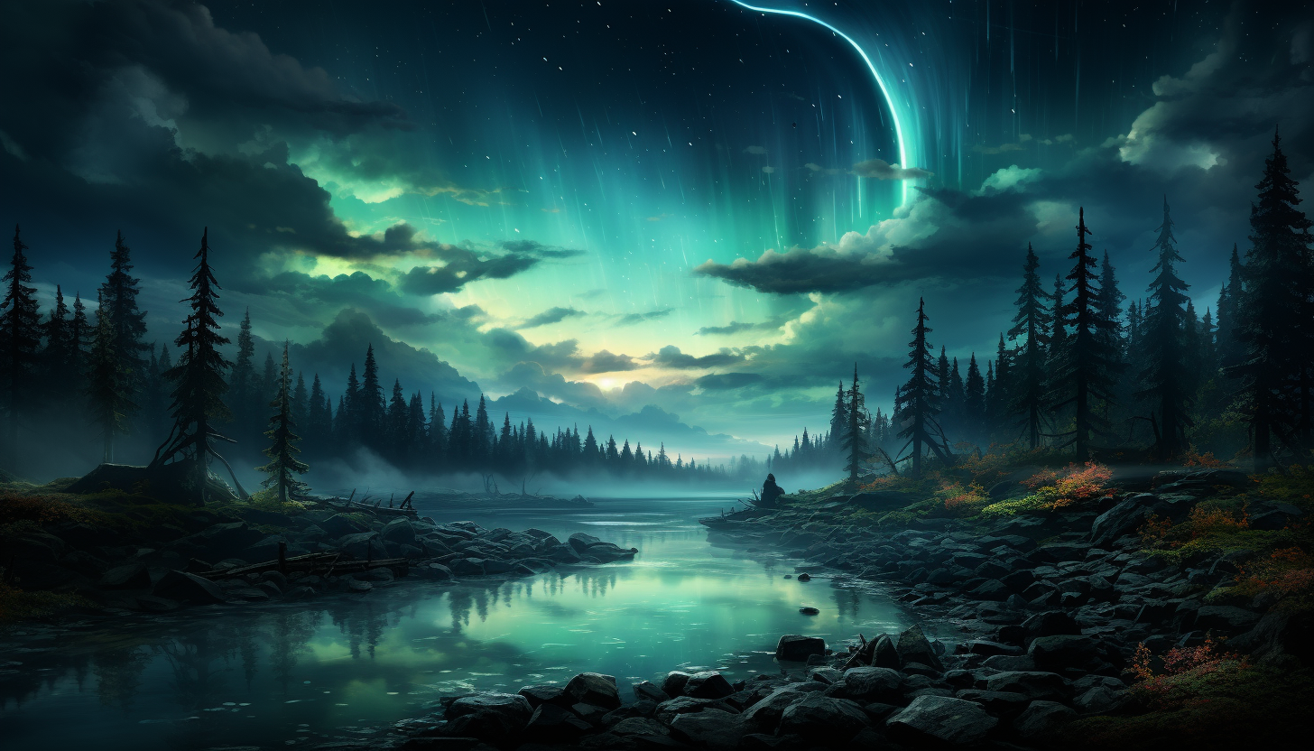 The Aurora Borealis illuminating a clear night sky.