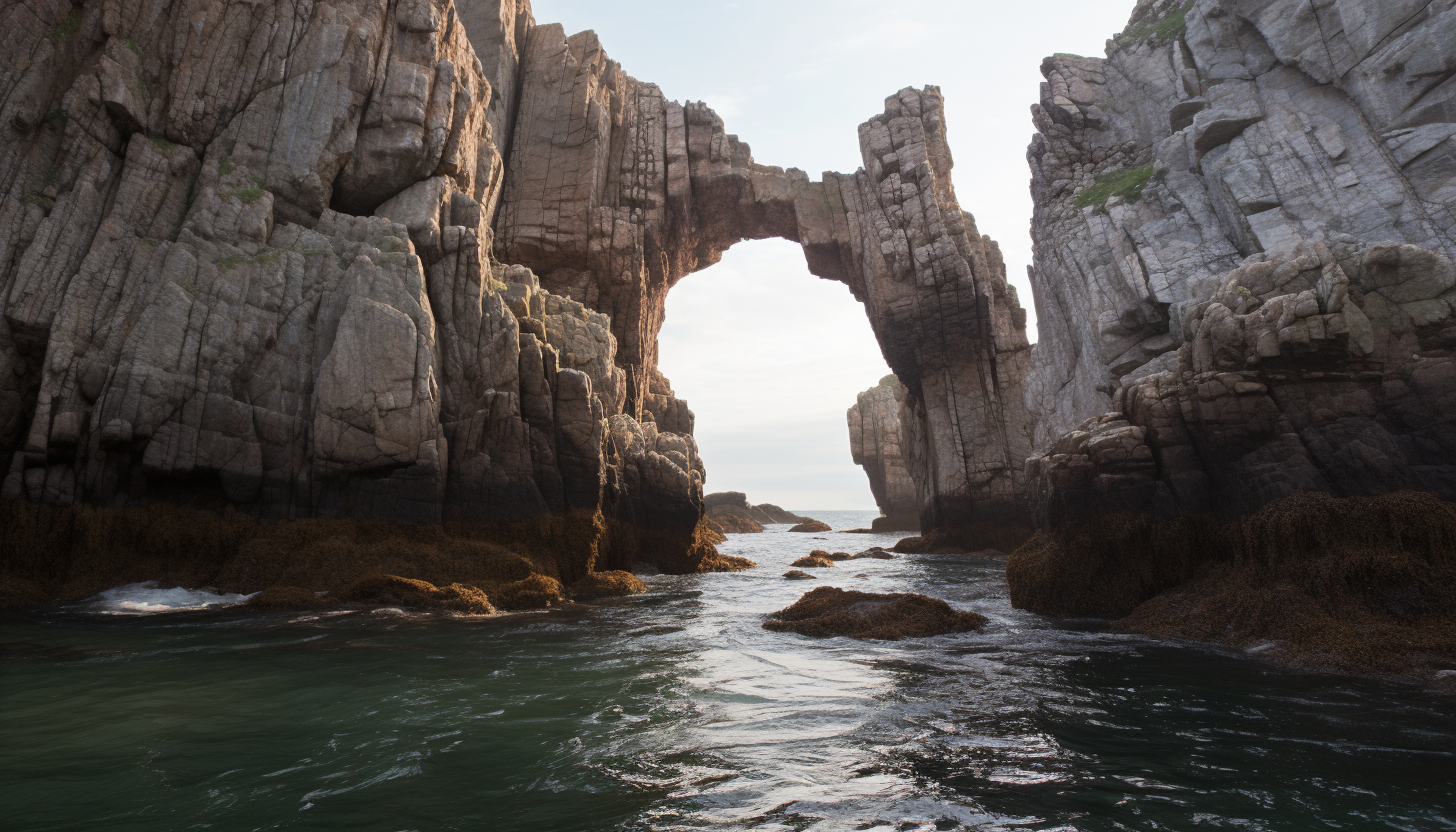 An arch of rocks carved by the sea over centuries.