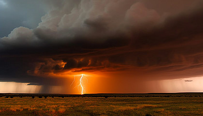 Spectacular weather phenomena, such as lightning storms, tornadoes, or cloud formations.