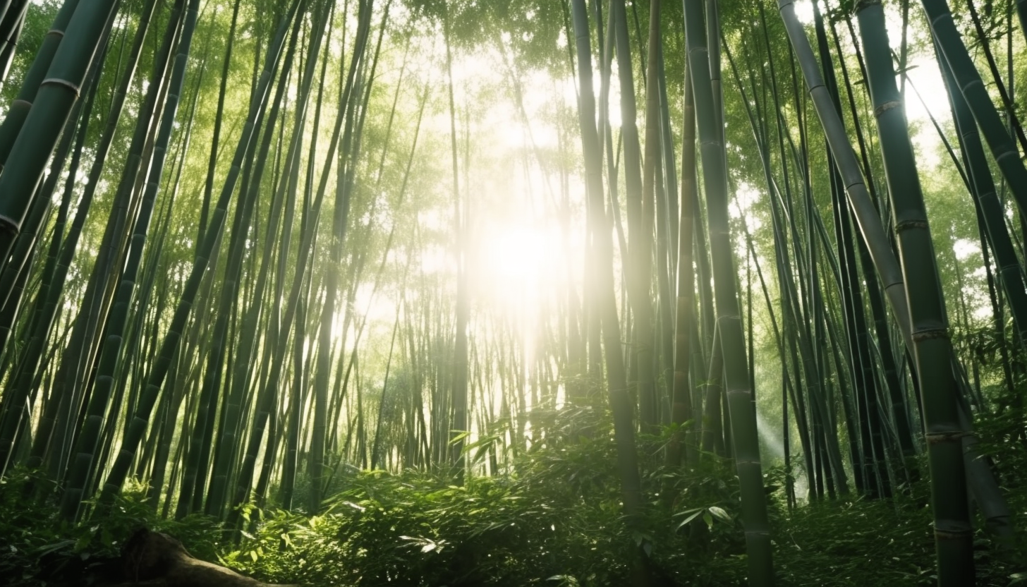 A dense bamboo forest rustling in the wind.