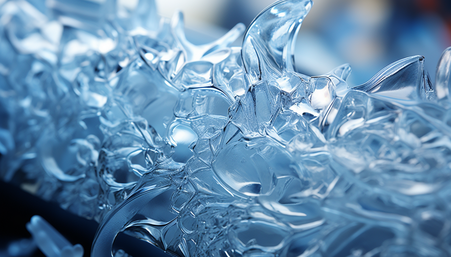 A macro view of frost forming intricate patterns on a window.