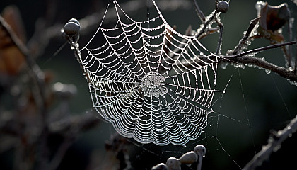 Patterns in nature, like the intricate design of a spider's web, the symmetry of a snowflake, or the geometry of a honeycomb.