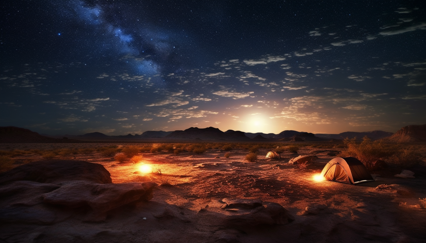 Stars illuminating a tranquil night in the desert.