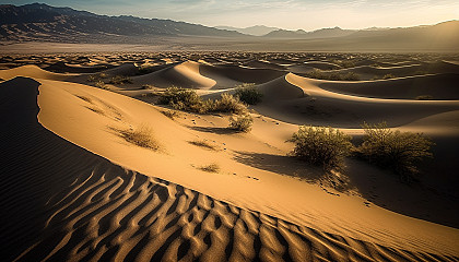 Windswept sand dunes shaping a mesmerizing desert scene.