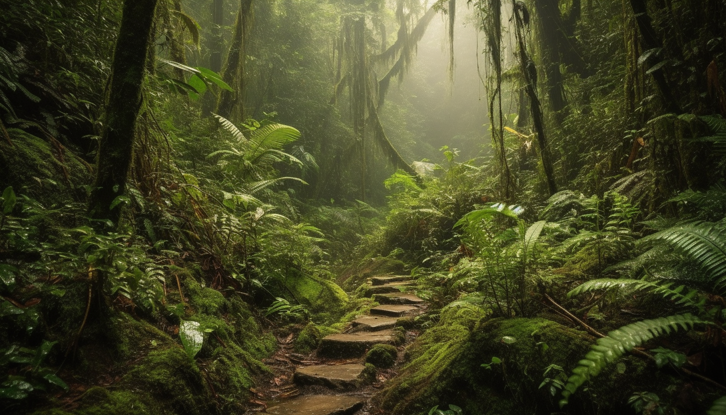 Lush, green rainforests teeming with life and the sounds of nature.