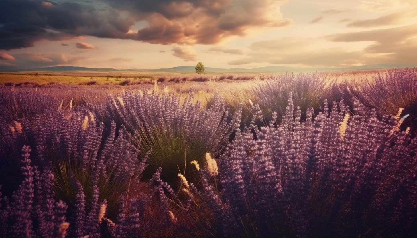 Fields of lavender swaying gently in the breeze.