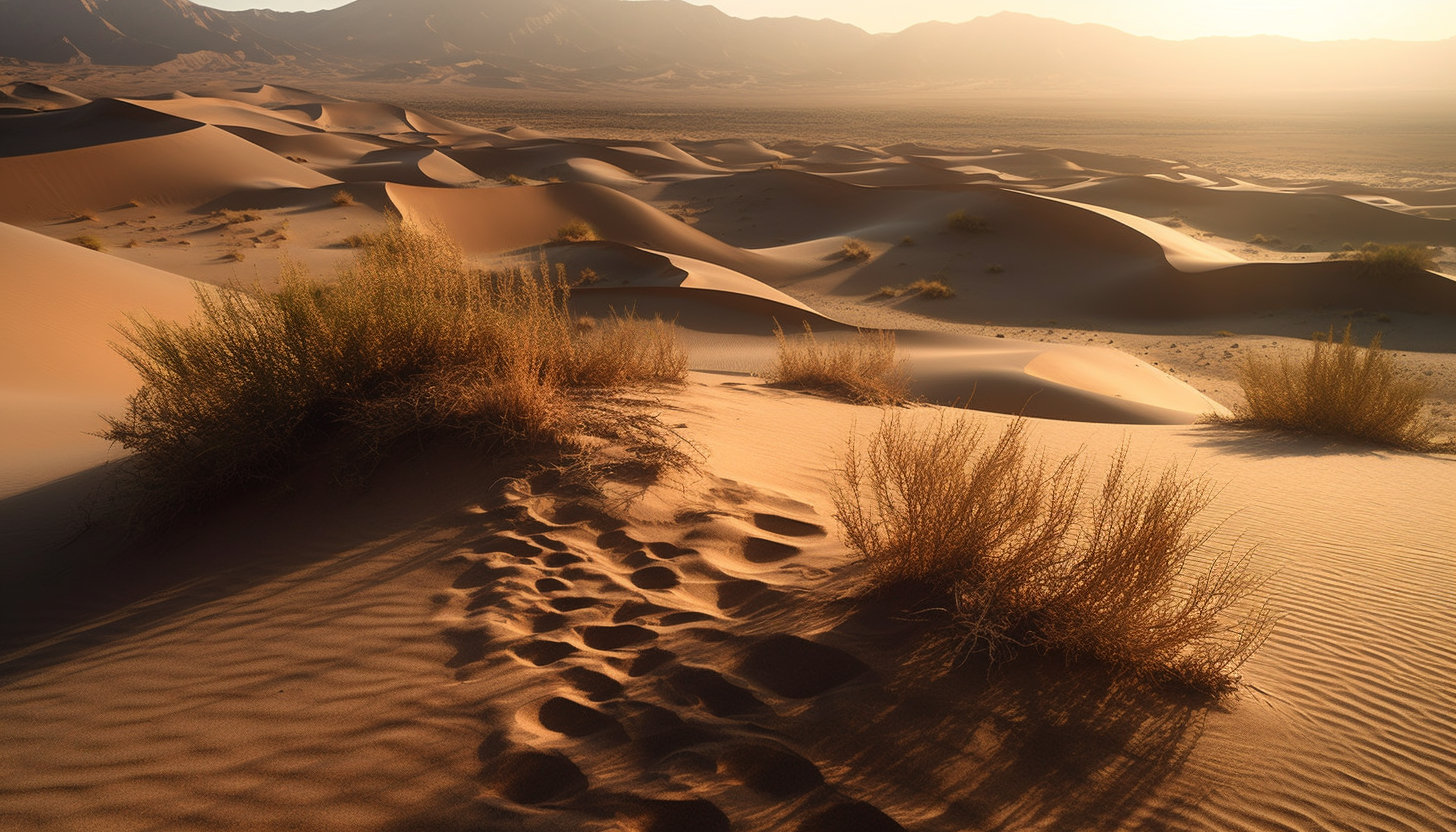 Windswept sand dunes shaping a mesmerizing desert scene.