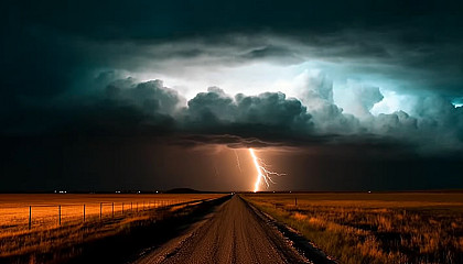 Spectacular weather phenomena, such as lightning storms, tornadoes, or cloud formations.
