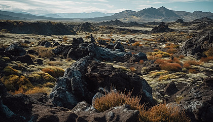 Volcanic landscapes with striking lava flows and unique geological formations.