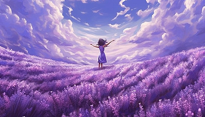 Fields of lavender swaying gently in the breeze.