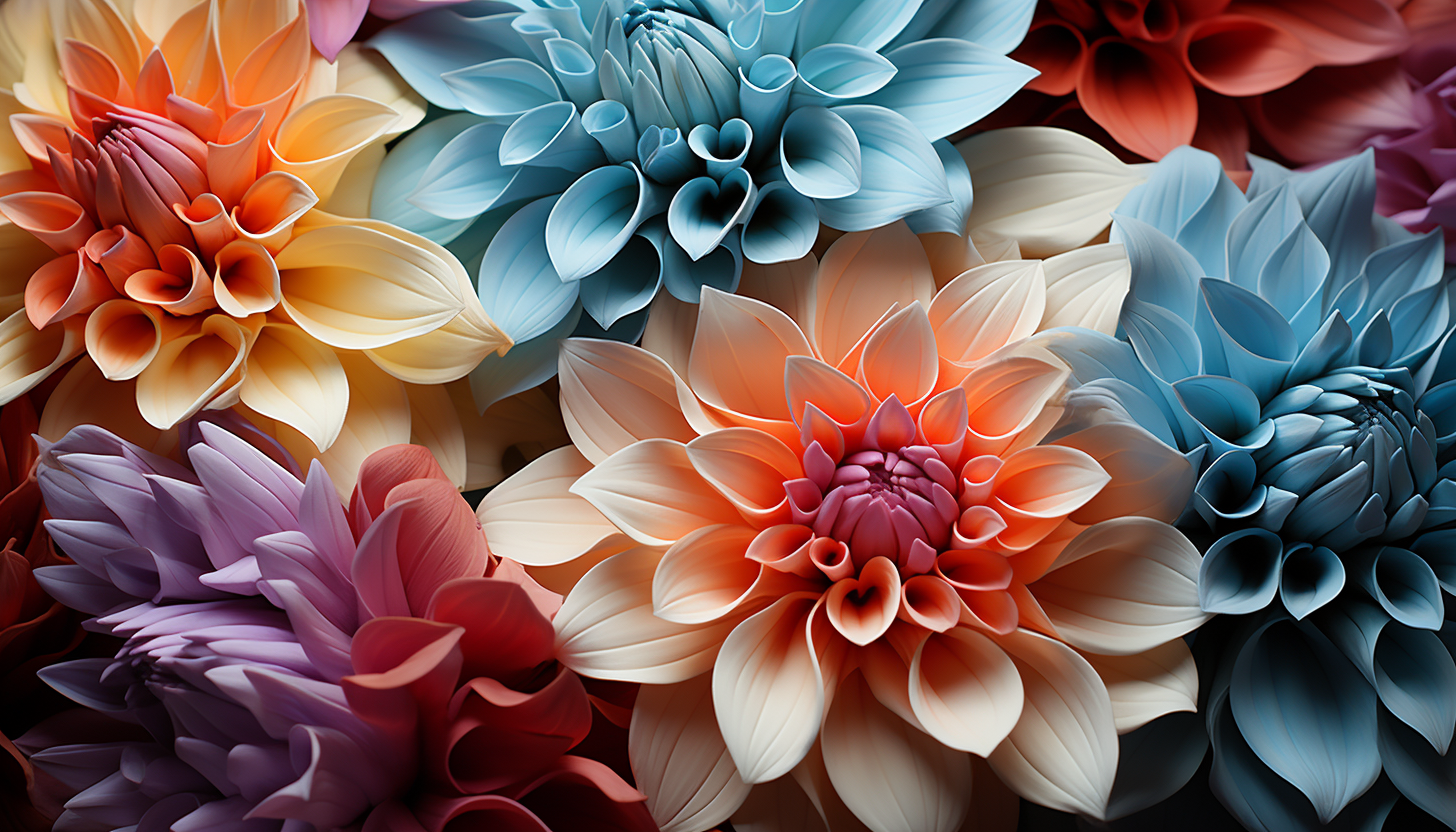 Close-up of petals from an exotic flower, exhibiting striking patterns and coloration.