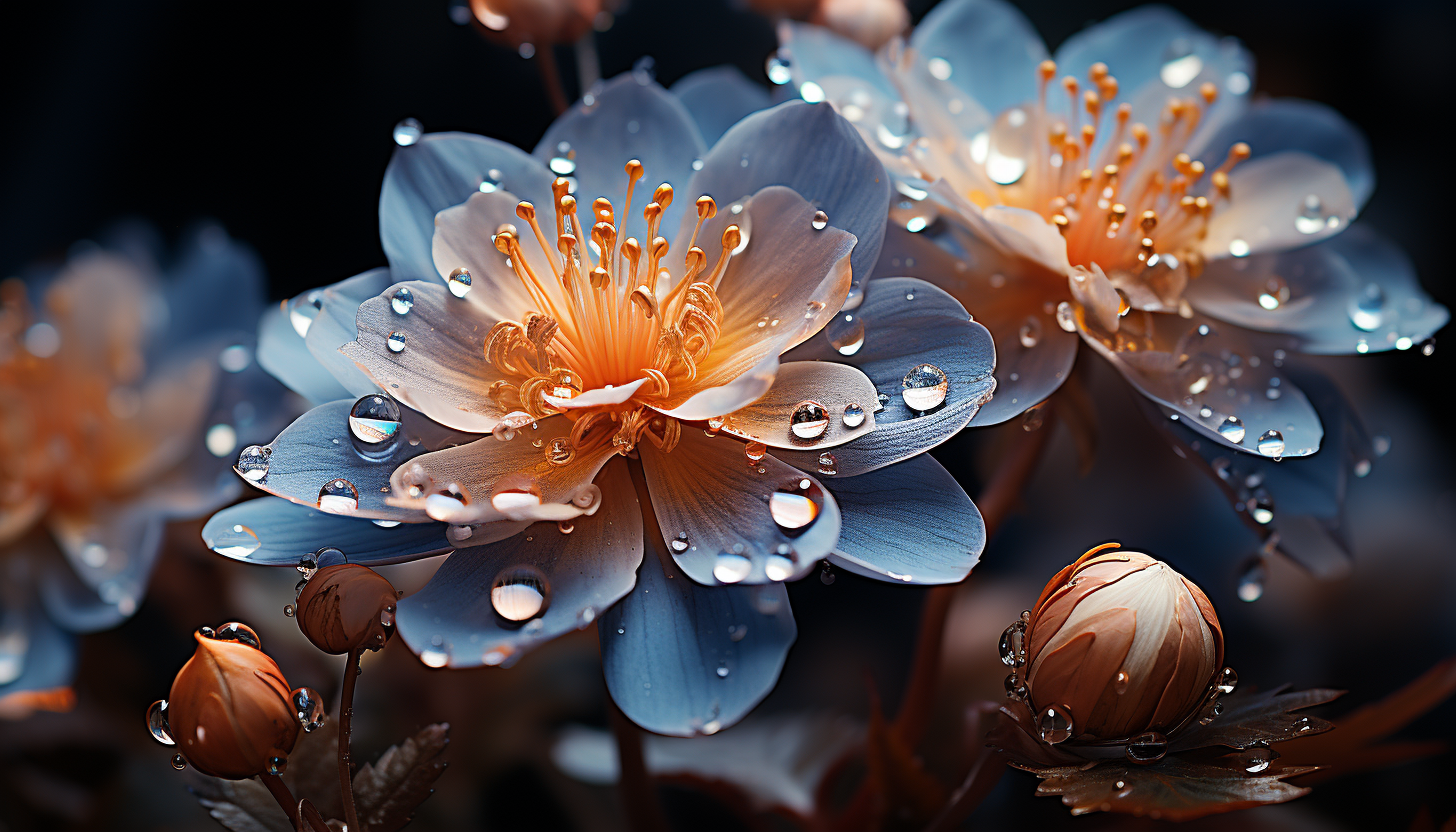 Macro view of a blooming flower, capturing delicate textures.